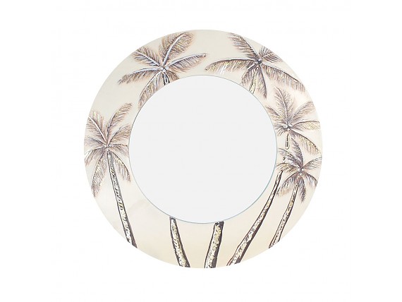 Espejo de pared redondo marco de palmeras
