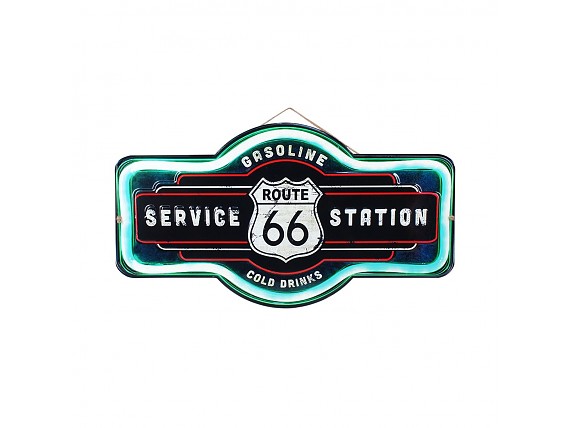 Placa estación de servicio Route 66 en metal