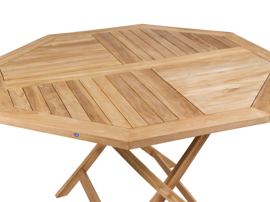 Conjunto de mesa y 4 sillas de terraza de madera de teca