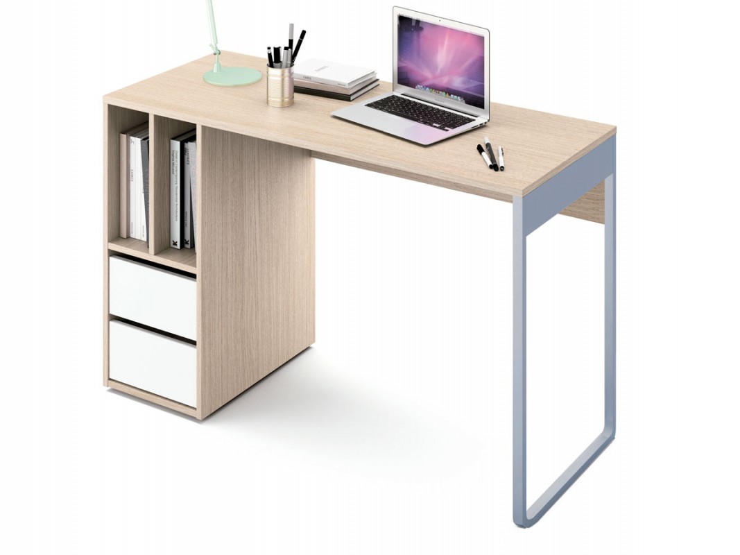 Mueble Mesa de escritorio con cajonera y estante 