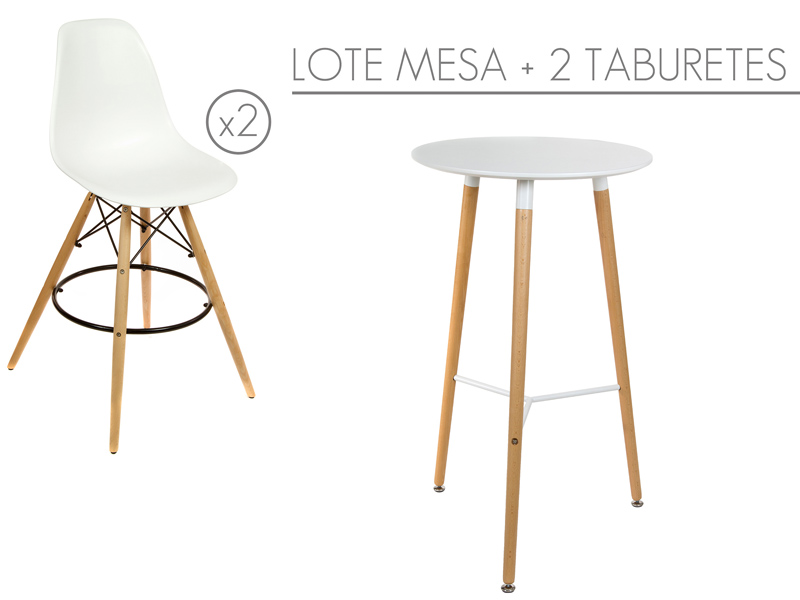 Mesa y taburetes altos Eames - Mesas y sillas altas online