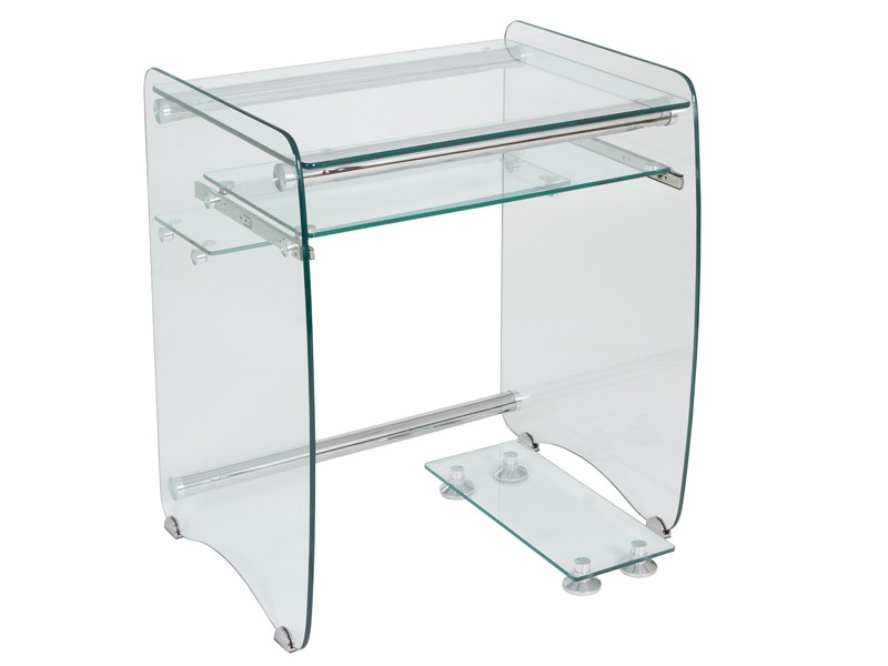 Mesa ordenador pequeña de cristal transparente - Escritorios