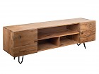 Mueble Tv tres huecos y dos puertas, madera de Acacia