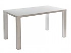 Conjunto mesa blanca lacada y 4 sillas tapizadas