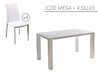 Conjunto mesa y 4 sillas para comedor color blanco