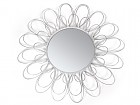 Espejo flor de metal color plata