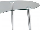 Mesa curvada escritorio de cristal y cromo