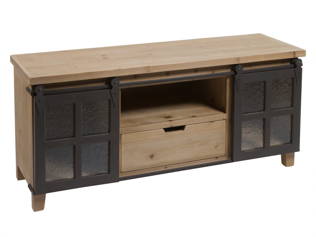 Mueble TV loft industrial de madera y hierro Fabric
