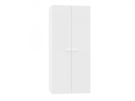 Armario mediano white2 altura 110 cm con 2 estantes y puertas blancas