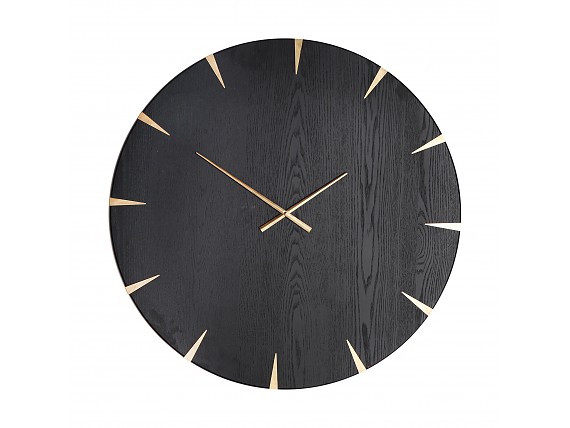 Reloj de pared negro y dorado art deco