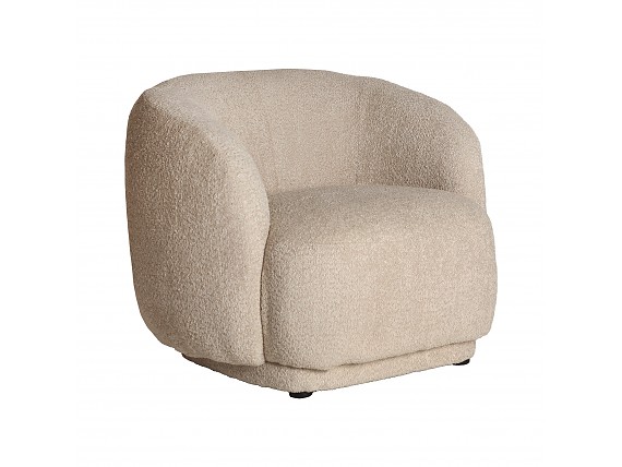 Sillón bouclé redondo crema